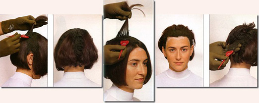 Процесс нанесения хны на волосы